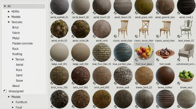 Internal material library and asset browser built for AFRY