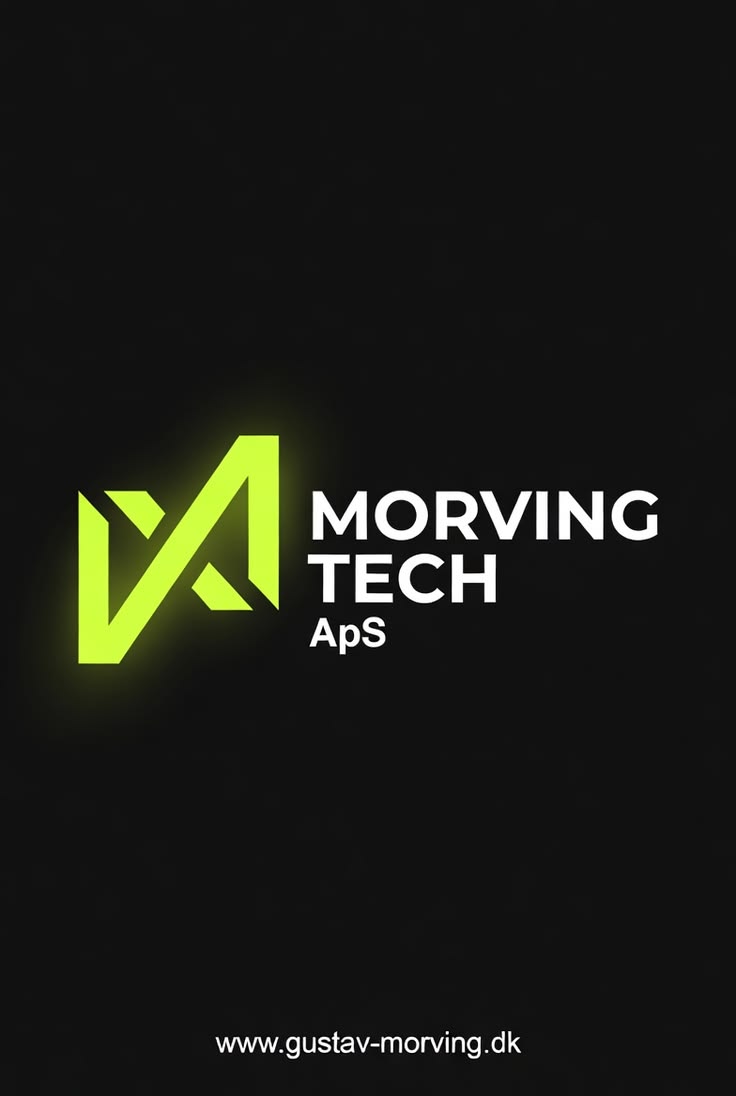Morving Tech ApS logo, grøn og sort brandidentitet designet af Gustav Morving