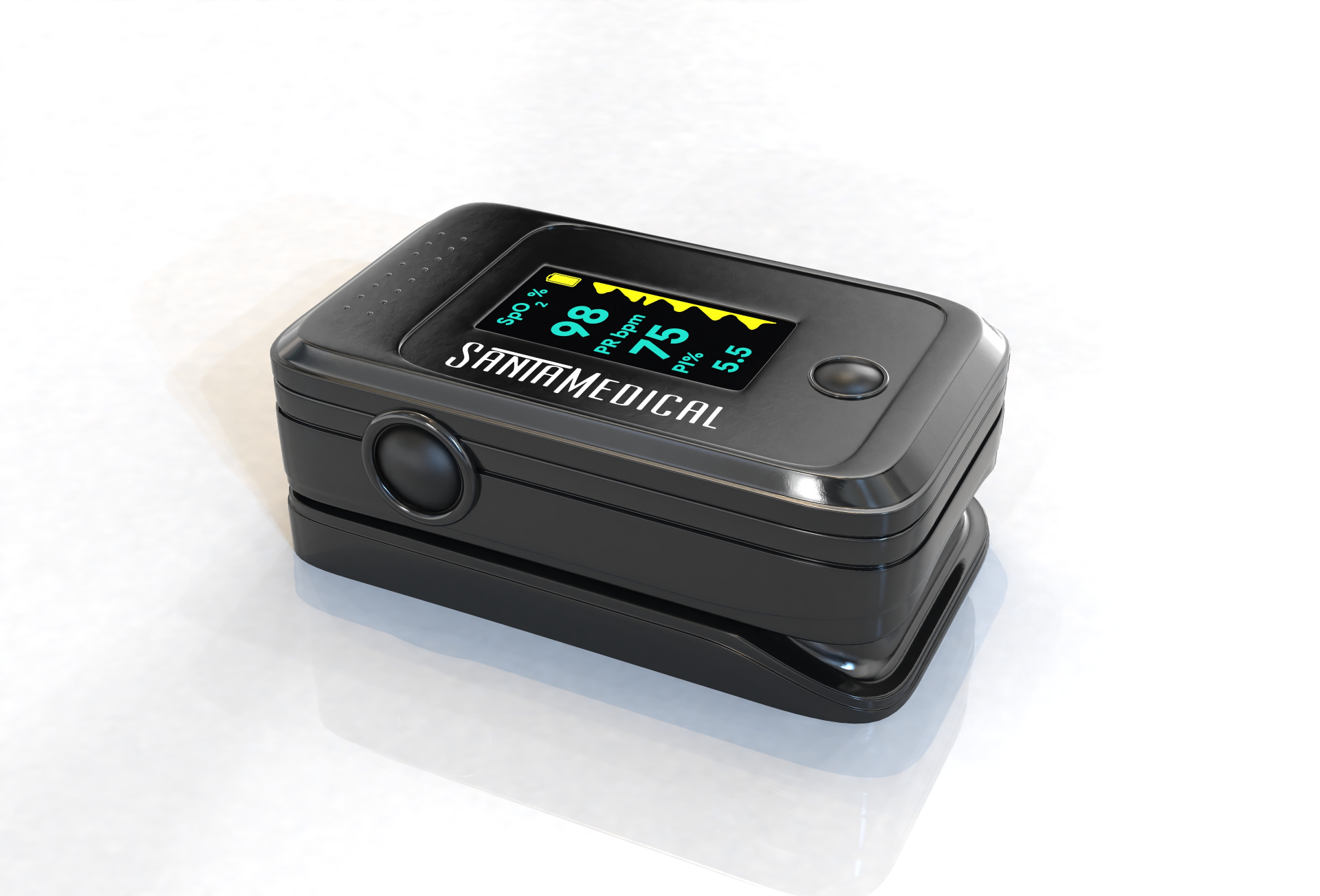 3D produktvisualisering af medicinsk pulsoximeter fra SannaMedical - Gustav Morving